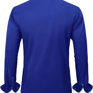 J.VER Men's Casual Long Sleeve Stretch Dress Shirt Wrinkle-Free Regular Fit Butt